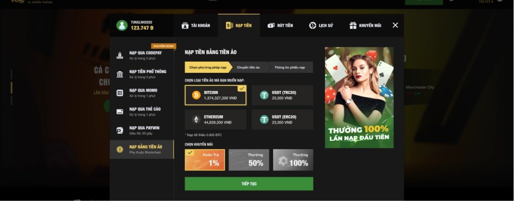 Những điều lưu ý khi tiến hành nạp tiền 11bet